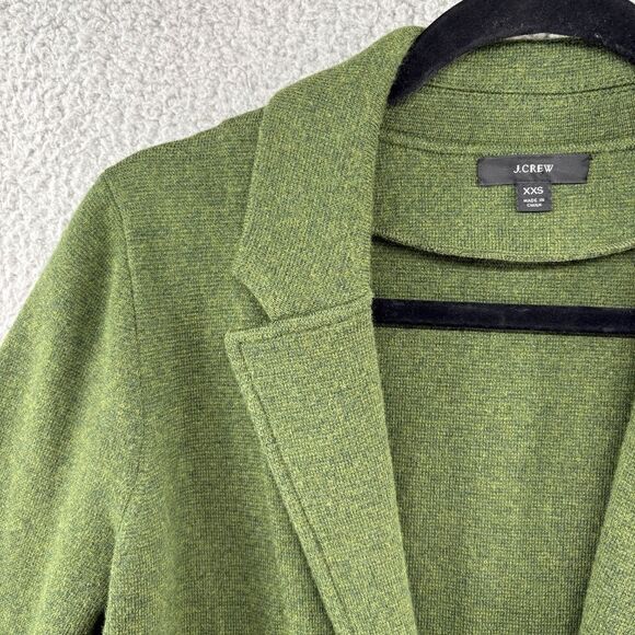J.Crew Sophie Open-Front Sweater Blazer Women’s XXS Olive Green Merino Wool - Picture 5 of 11